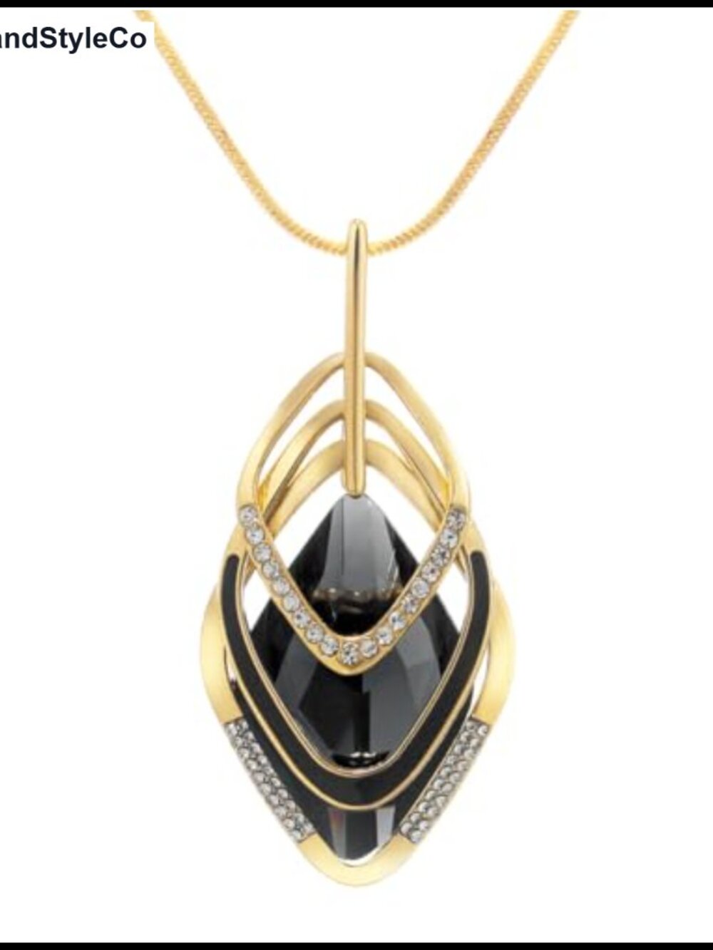 Long Y Necklace Triple Stack Crystal Pendant Silver Plated Women Jewelry